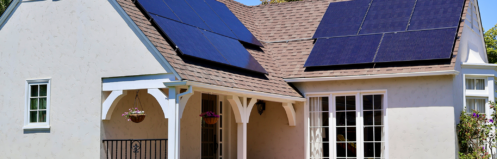 California home with rooftop solar panels