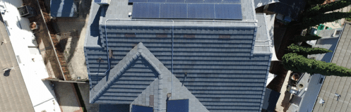 Solar panels on the roof of a home