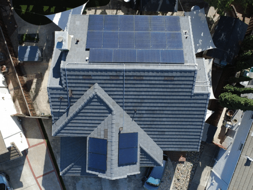 Solar panels on the roof of a home
