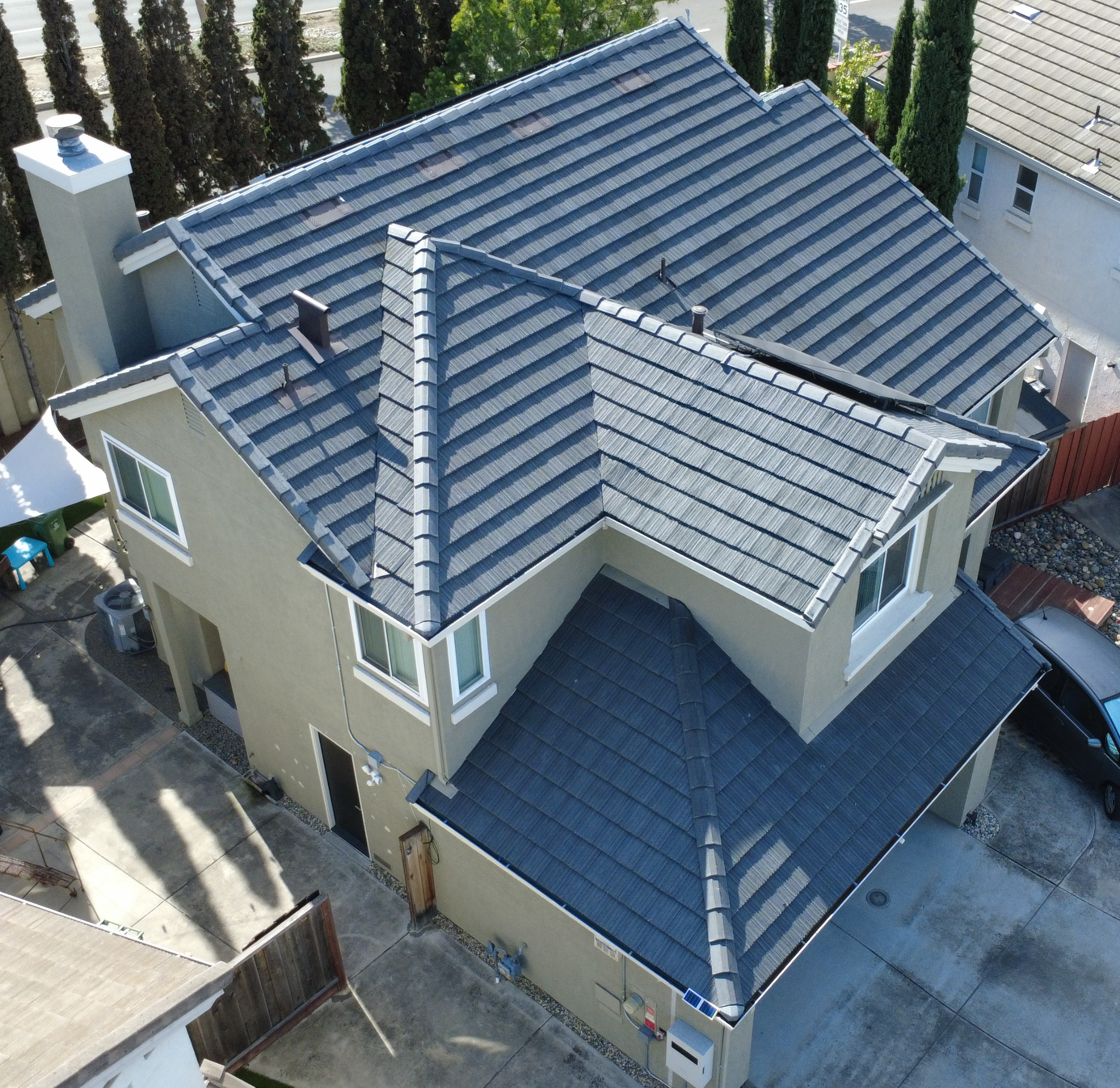 Home with a tile roof